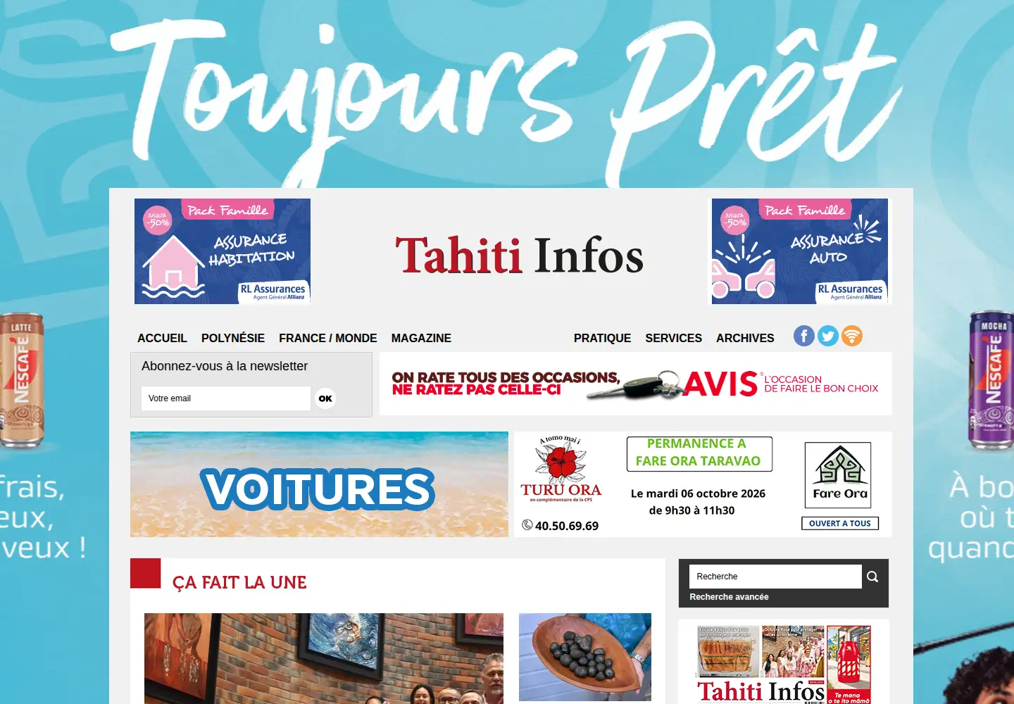 Screenshot of tahiti-infos.com