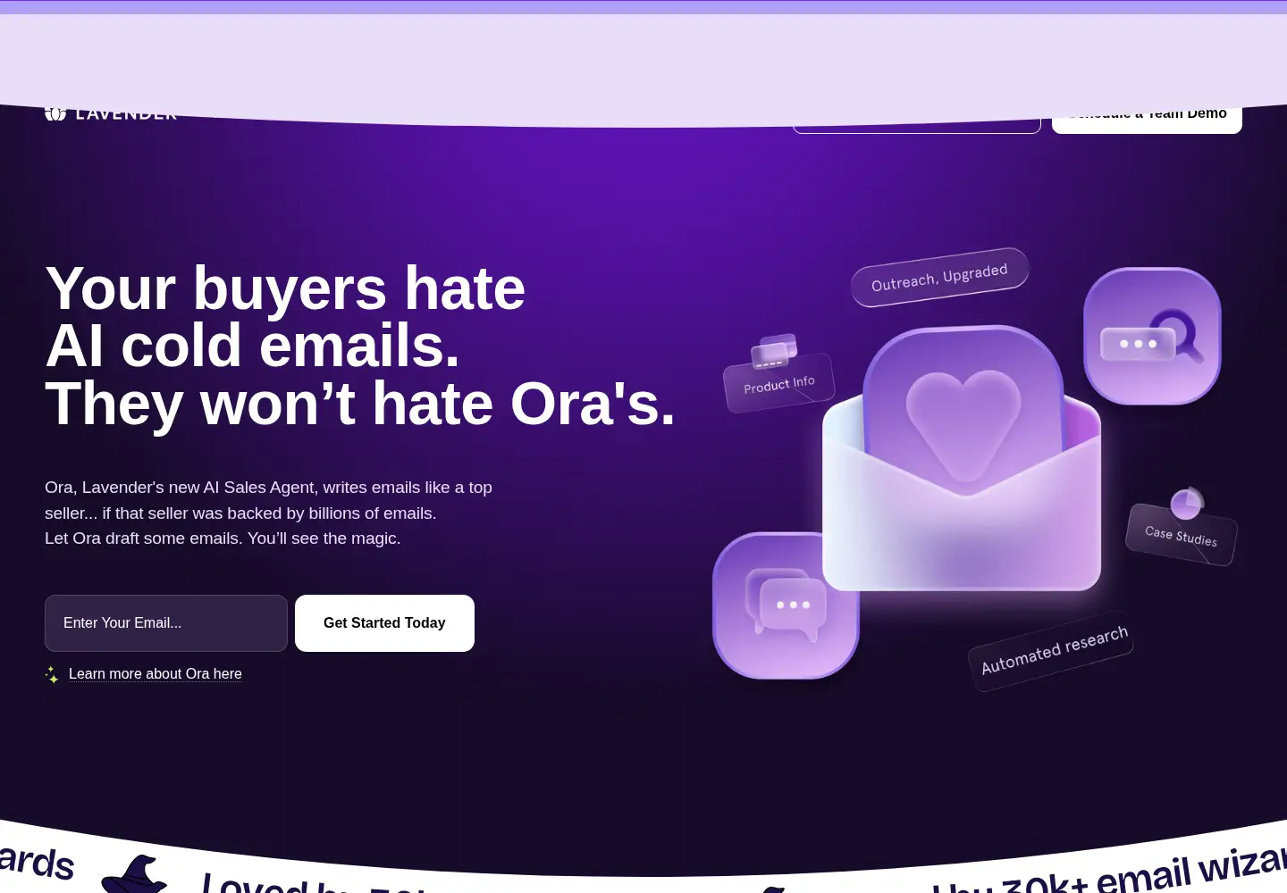 Screenshot of lavender.ai