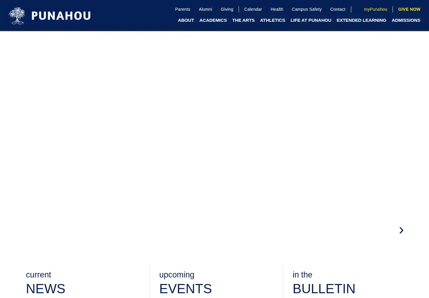 Screenshot of punahou.edu