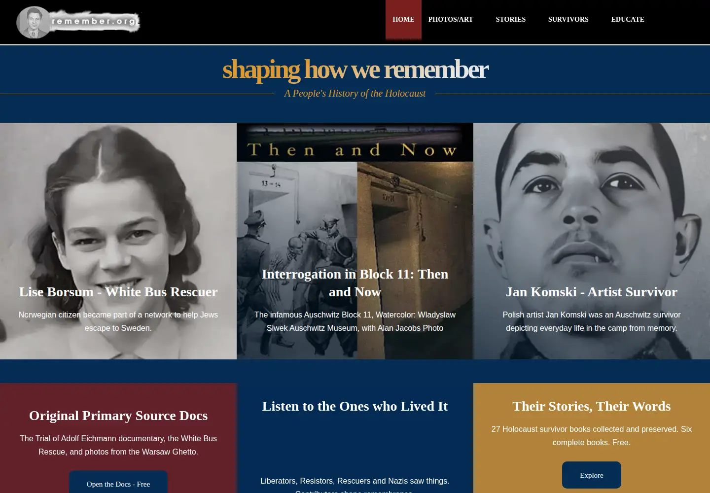 Screenshot of remember.org