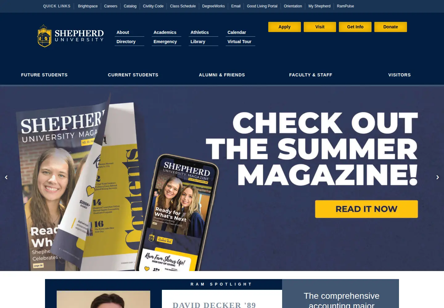 Screenshot of shepherd.edu