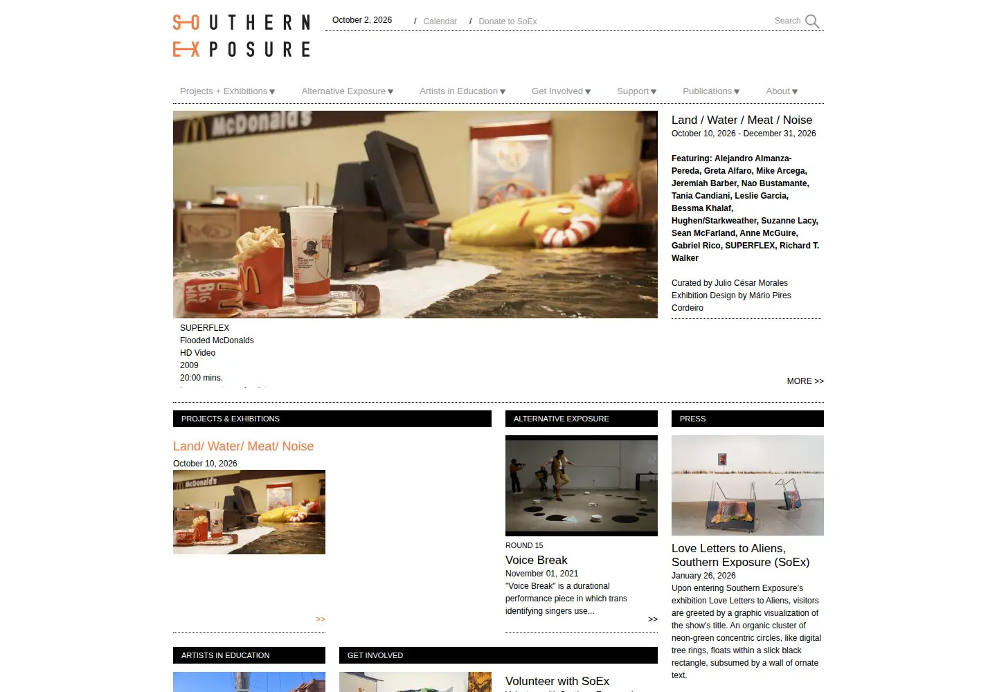 Captured homepage of soex.org in the current scan