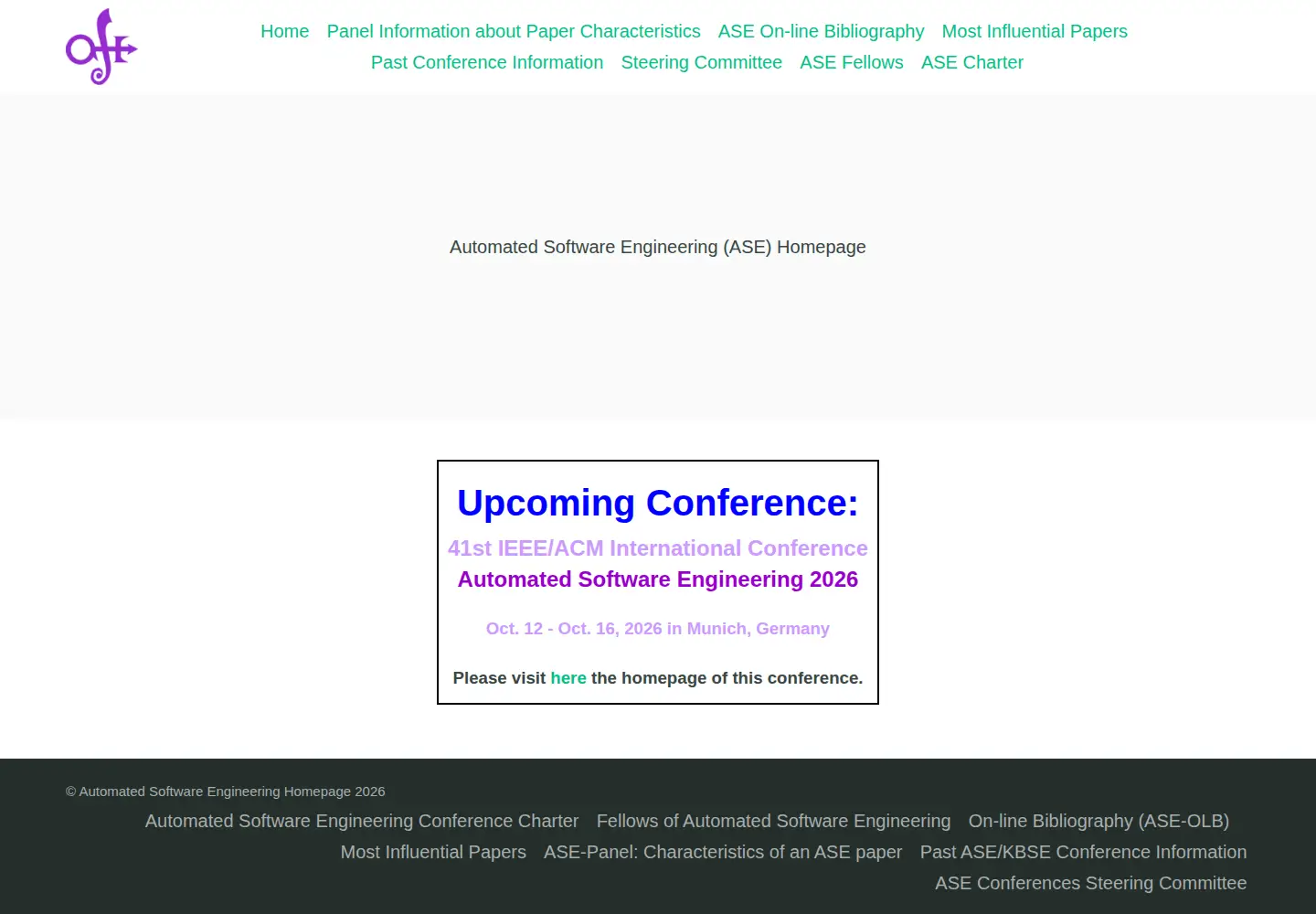 Screenshot of ase-conferences.org