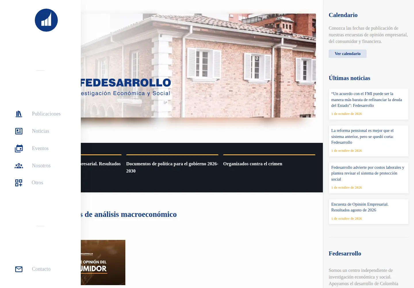 Captured homepage of fedesarrollo.org.co in the current scan