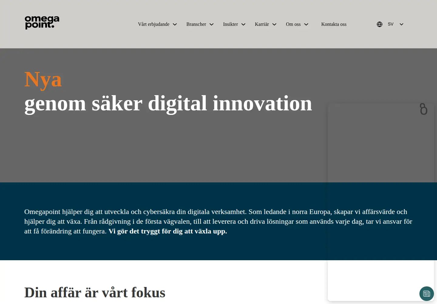 Screenshot of omegapoint.se