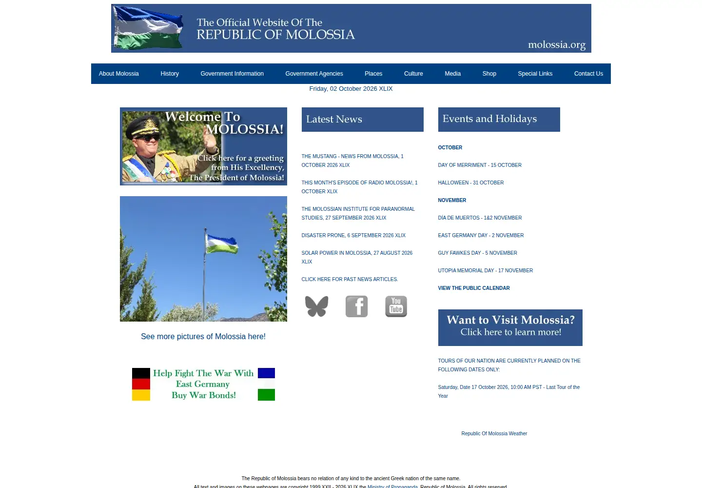 Screenshot of molossia.org