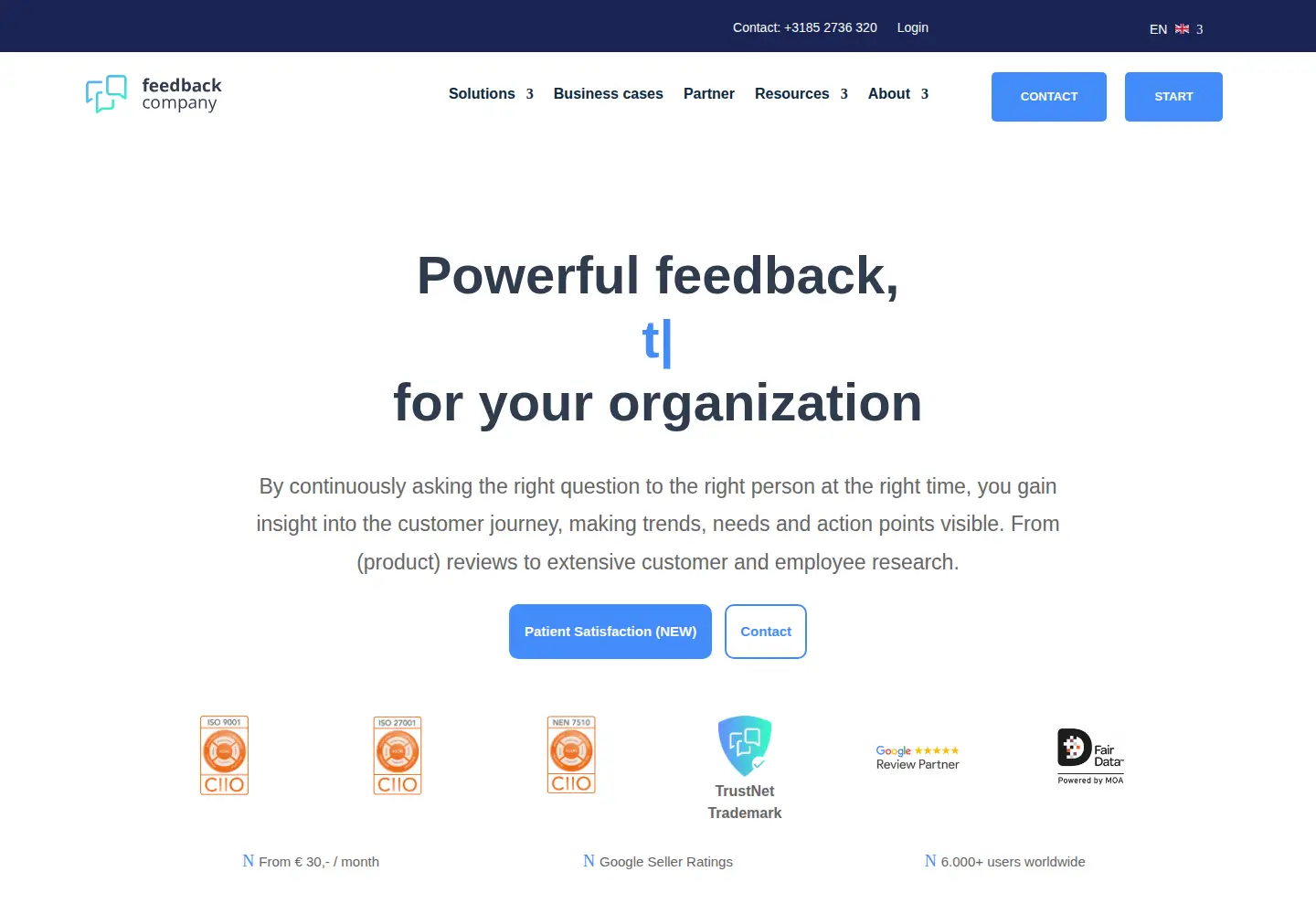 Screenshot of feedbackcompany.com