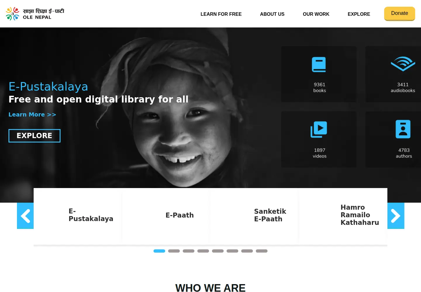 Screenshot of olenepal.org