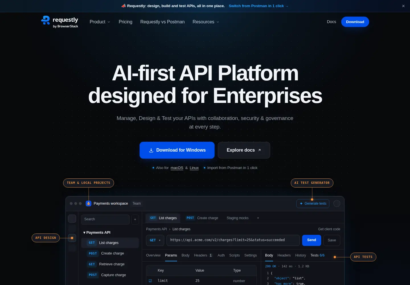 Screenshot of requestly.com