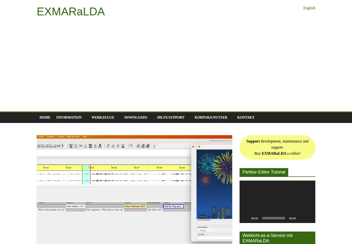 Screenshot of exmaralda.org