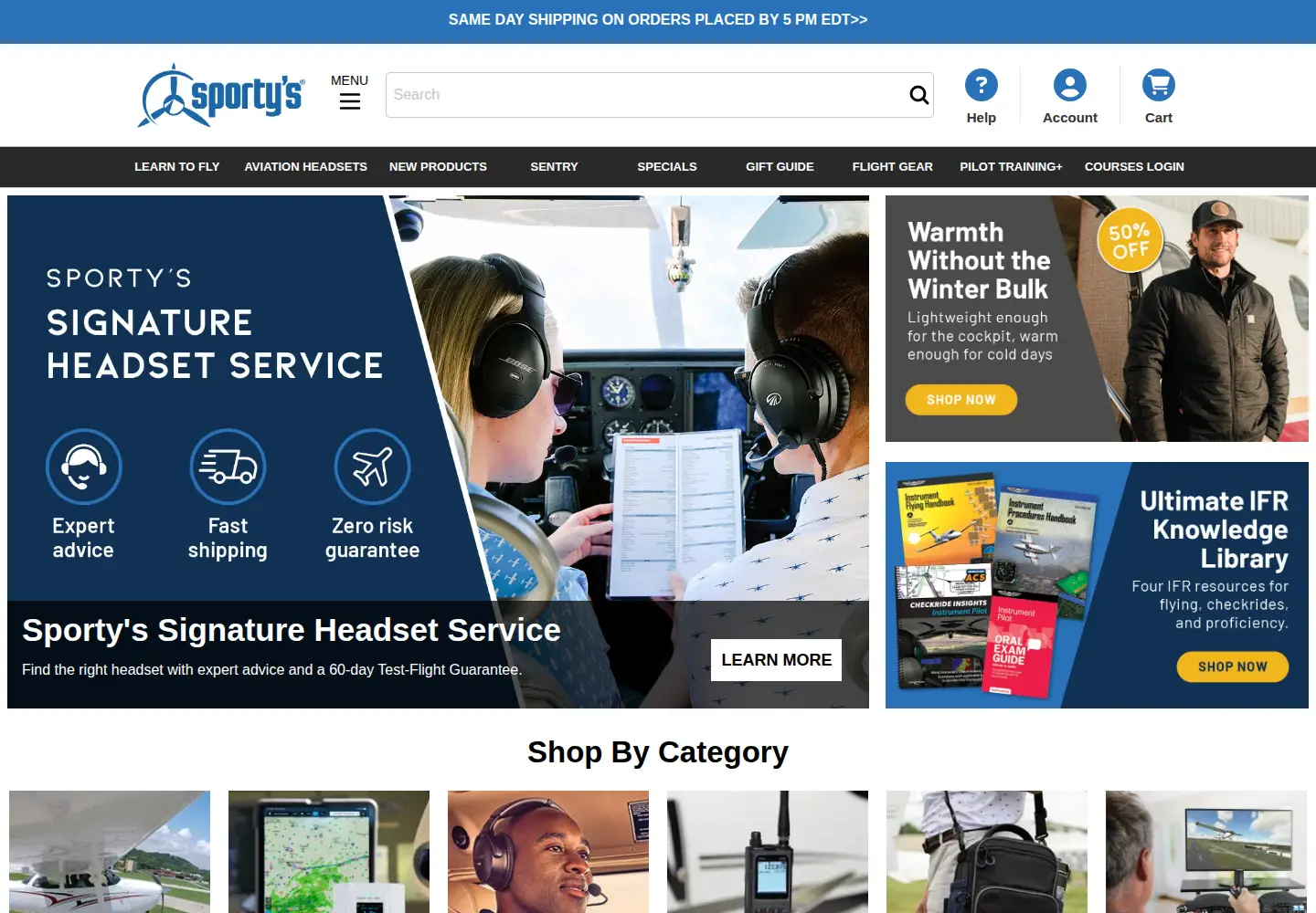 Screenshot of sportys.com