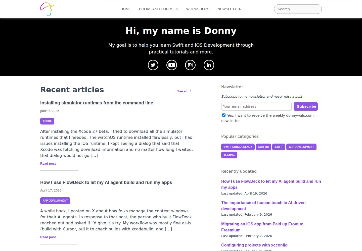 Screenshot of donnywals.com