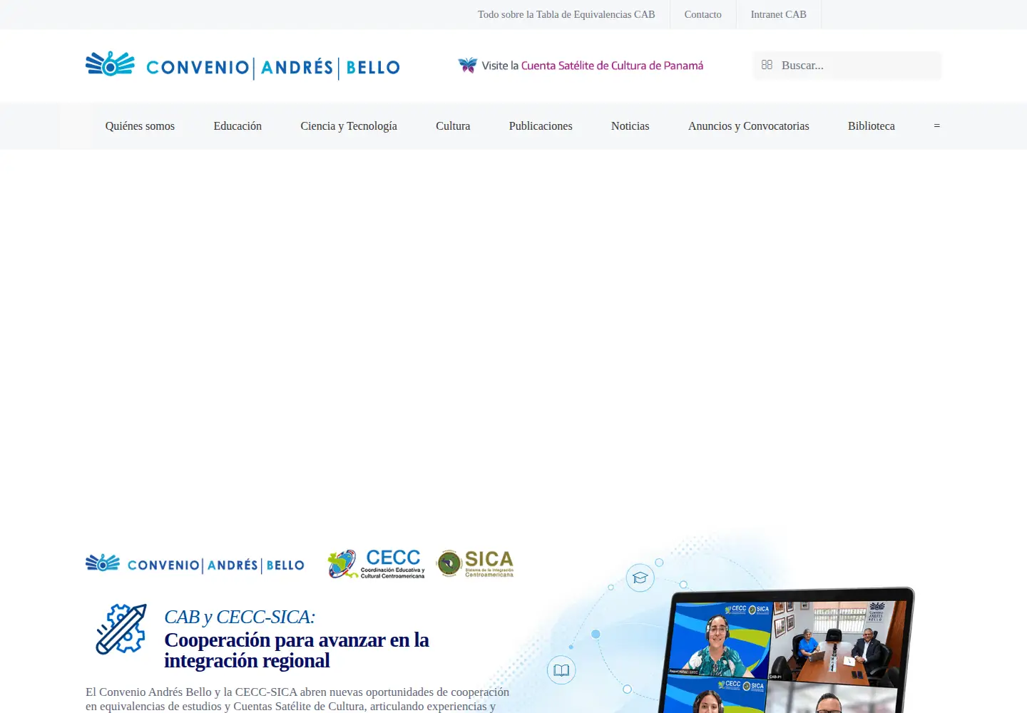 Screenshot of convenioandresbello.org