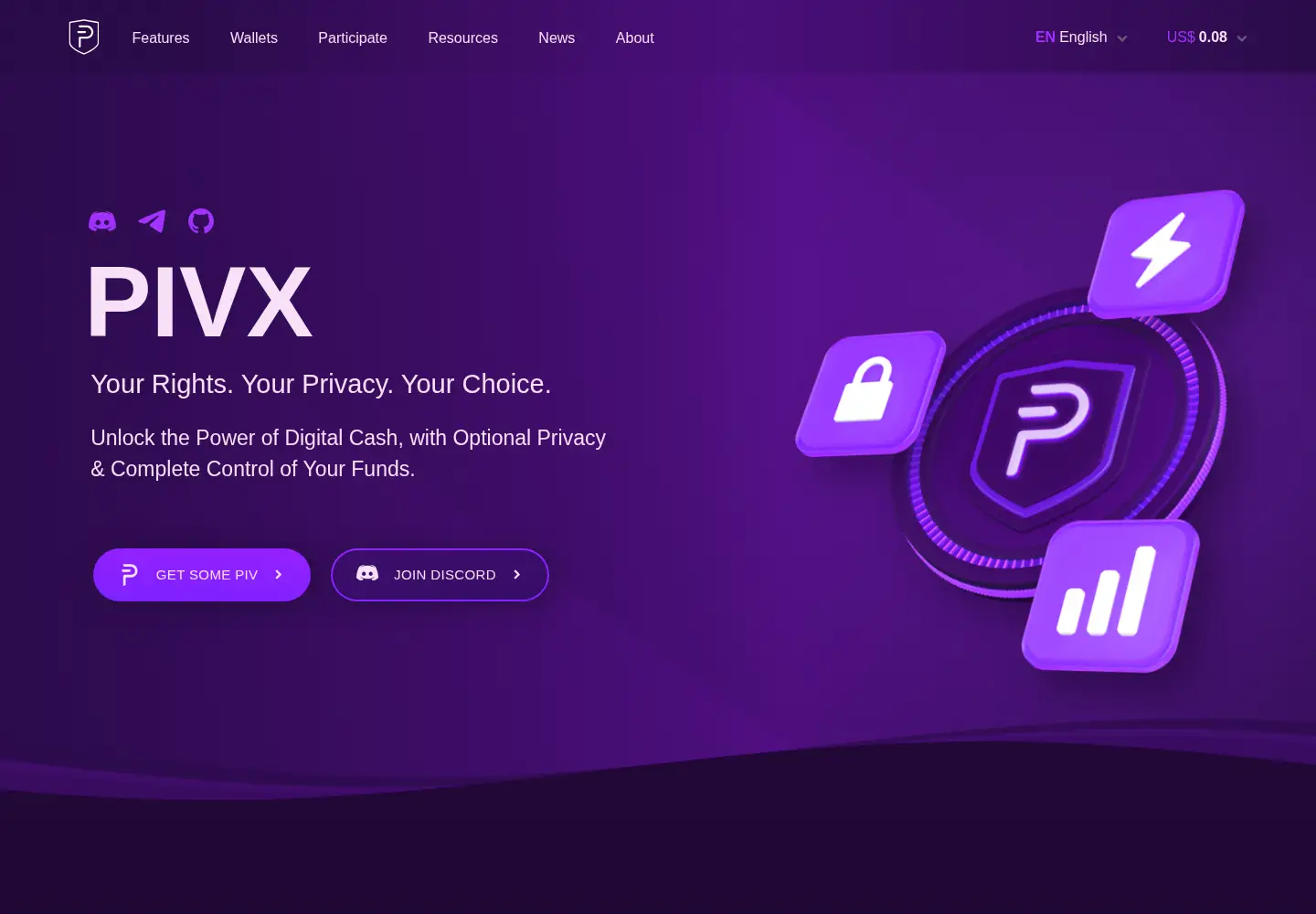 Screenshot of pivx.org