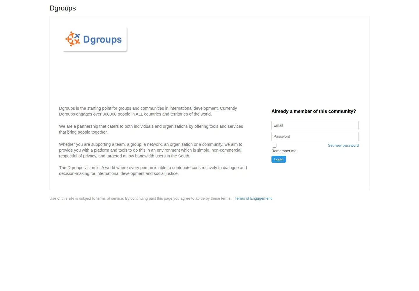 Screenshot of dgroups.org