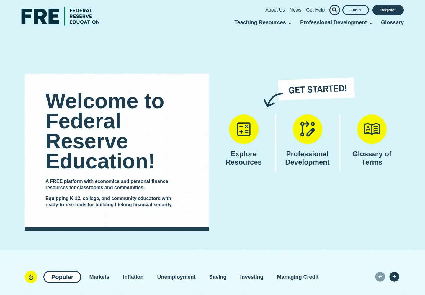 Screenshot of federalreserveeducation.org