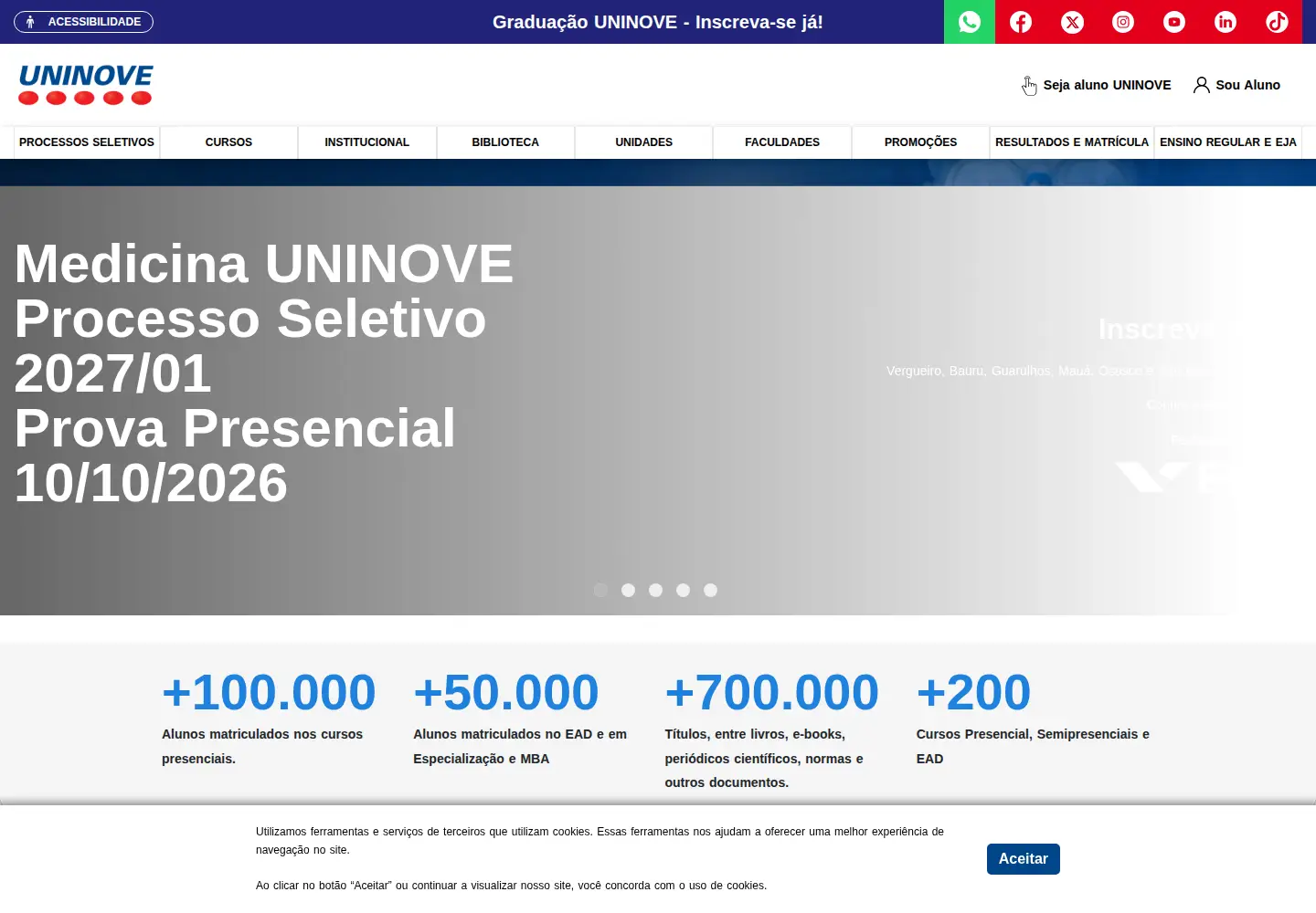 Screenshot of uninove.br