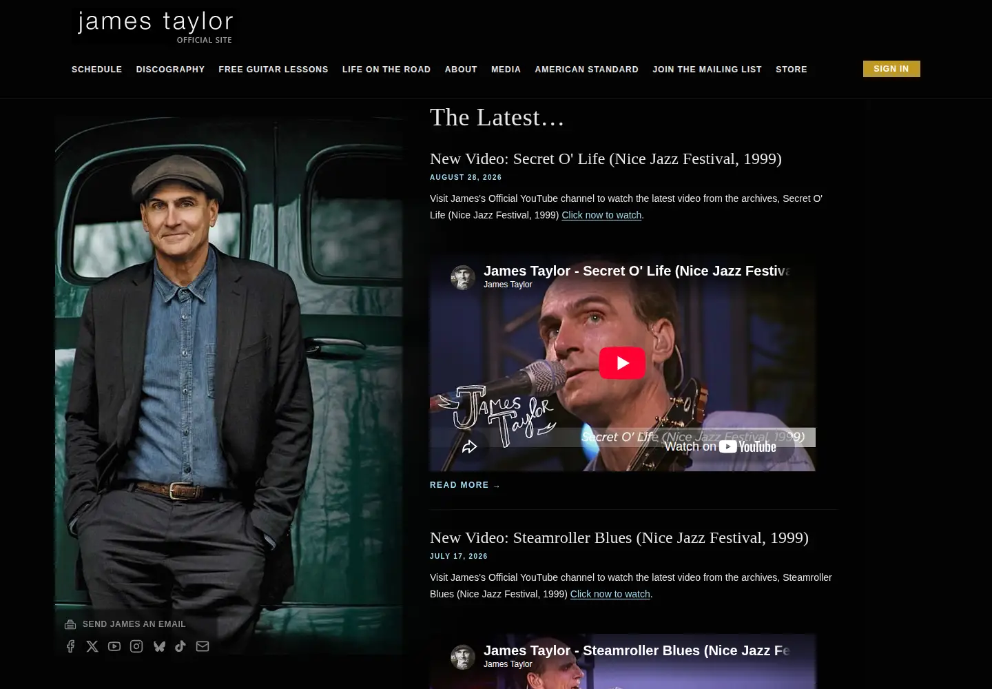 Screenshot of jamestaylor.com