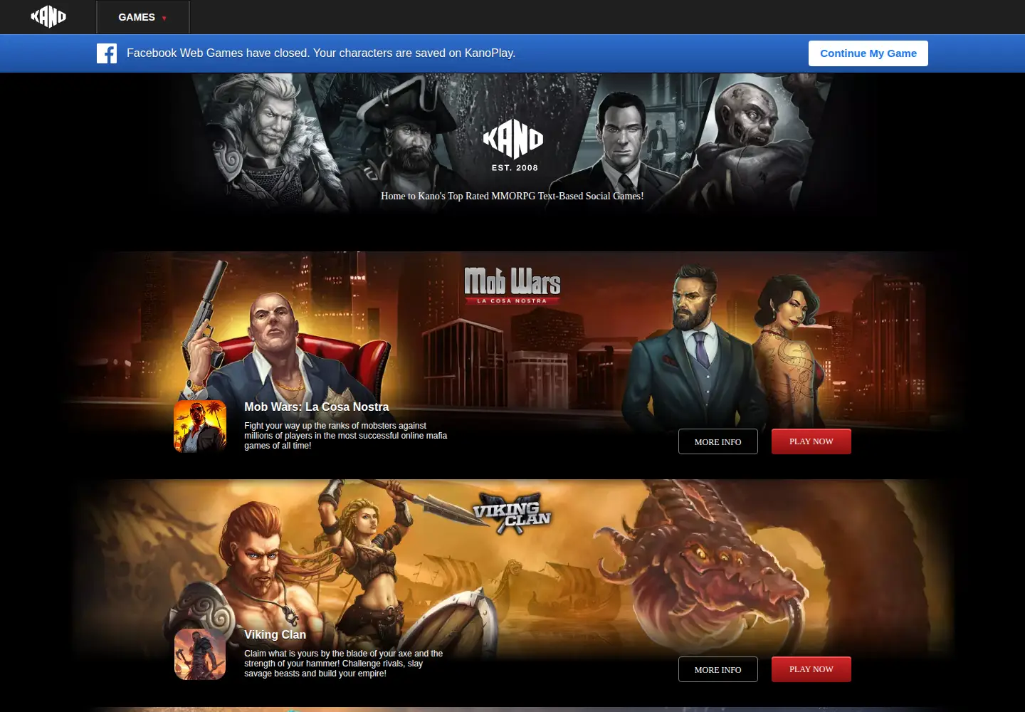 Captured homepage of kanoplay.com in the current scan
