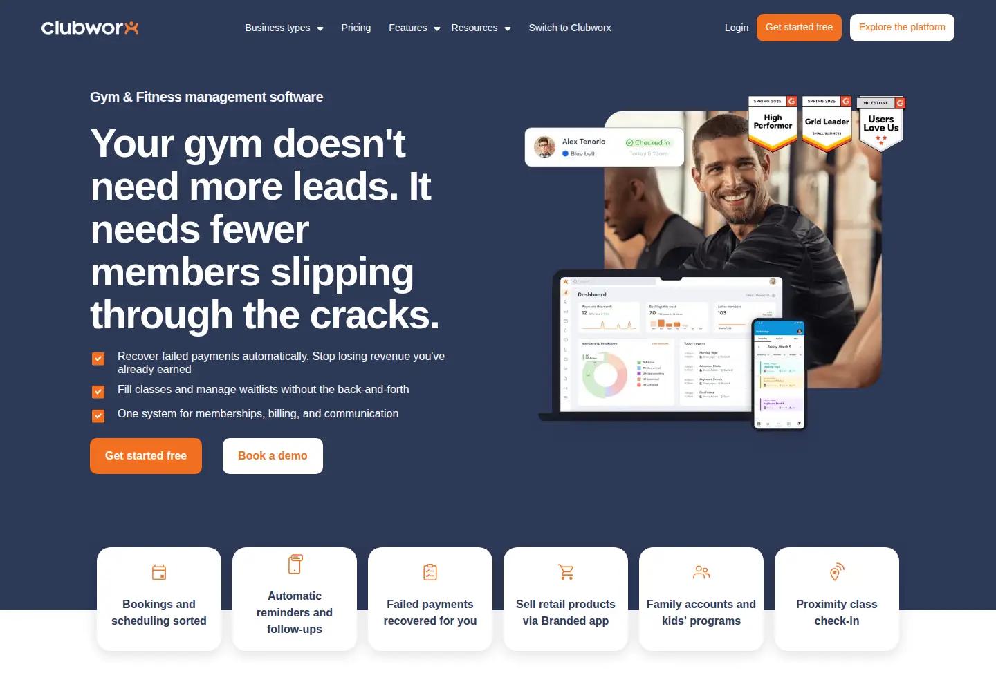 Screenshot of clubworx.com