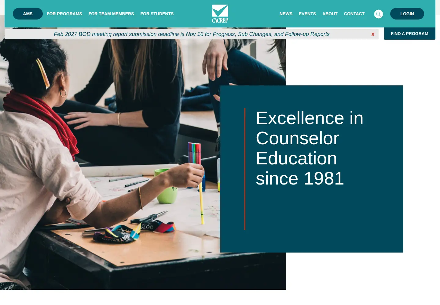 Screenshot of cacrep.org