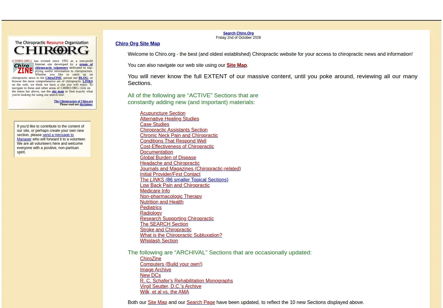 Screenshot of chiro.org