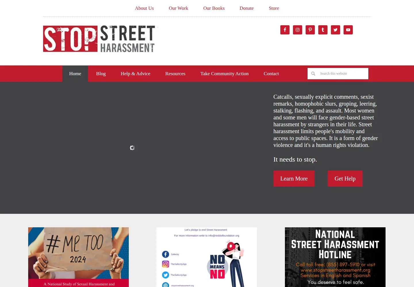 Screenshot of stopstreetharassment.org