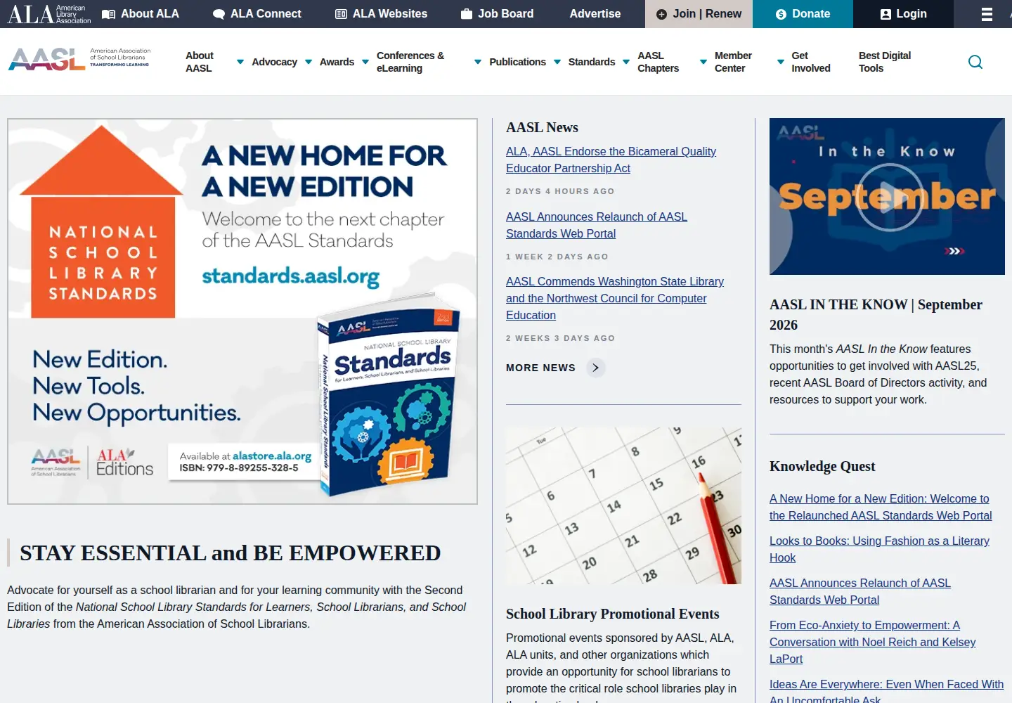 Screenshot of aasl.org
