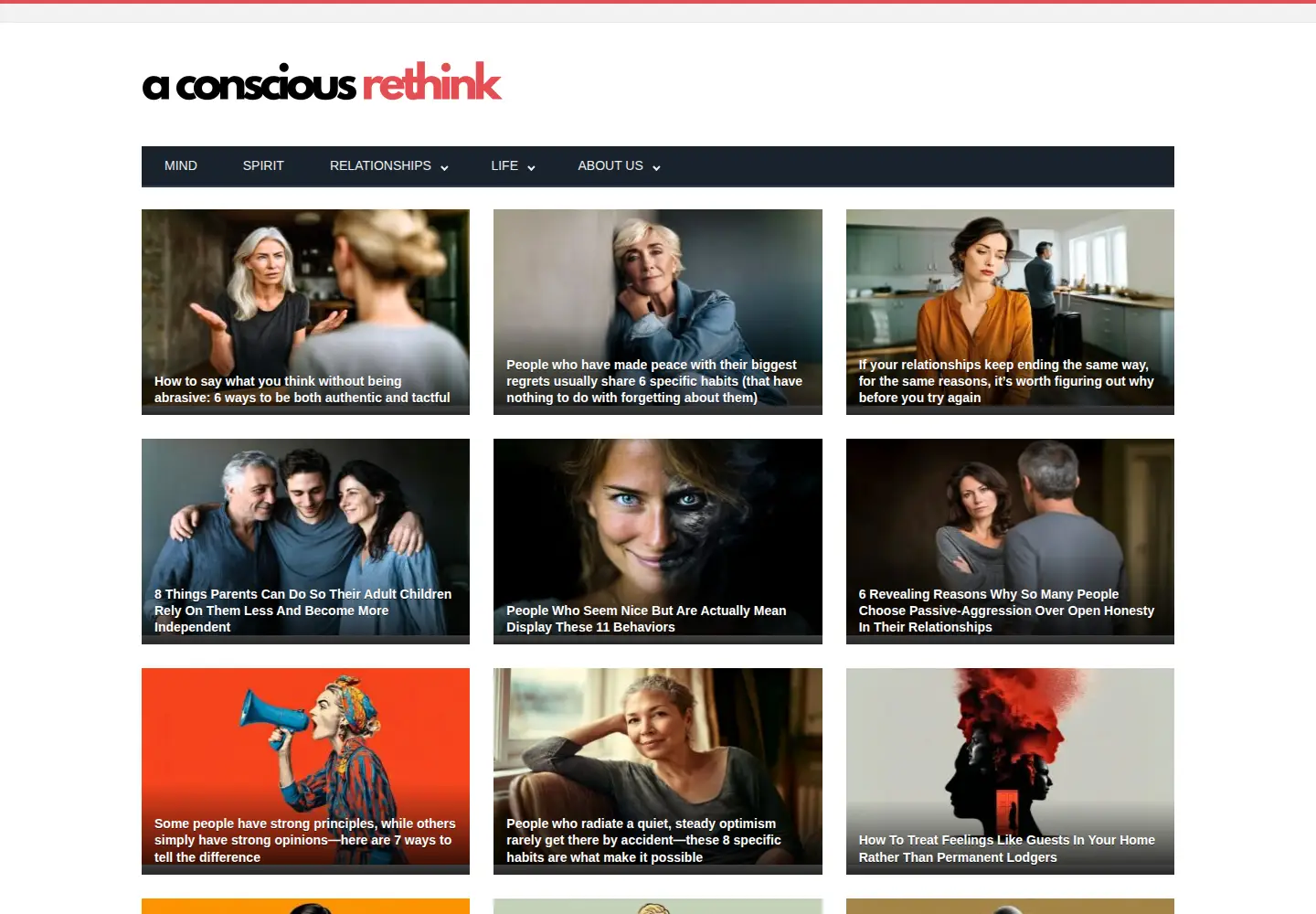 Screenshot of aconsciousrethink.com