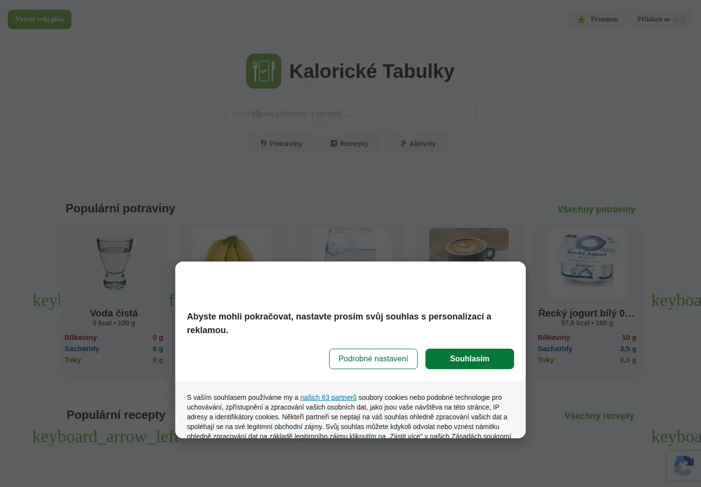 Screenshot of kaloricketabulky.cz