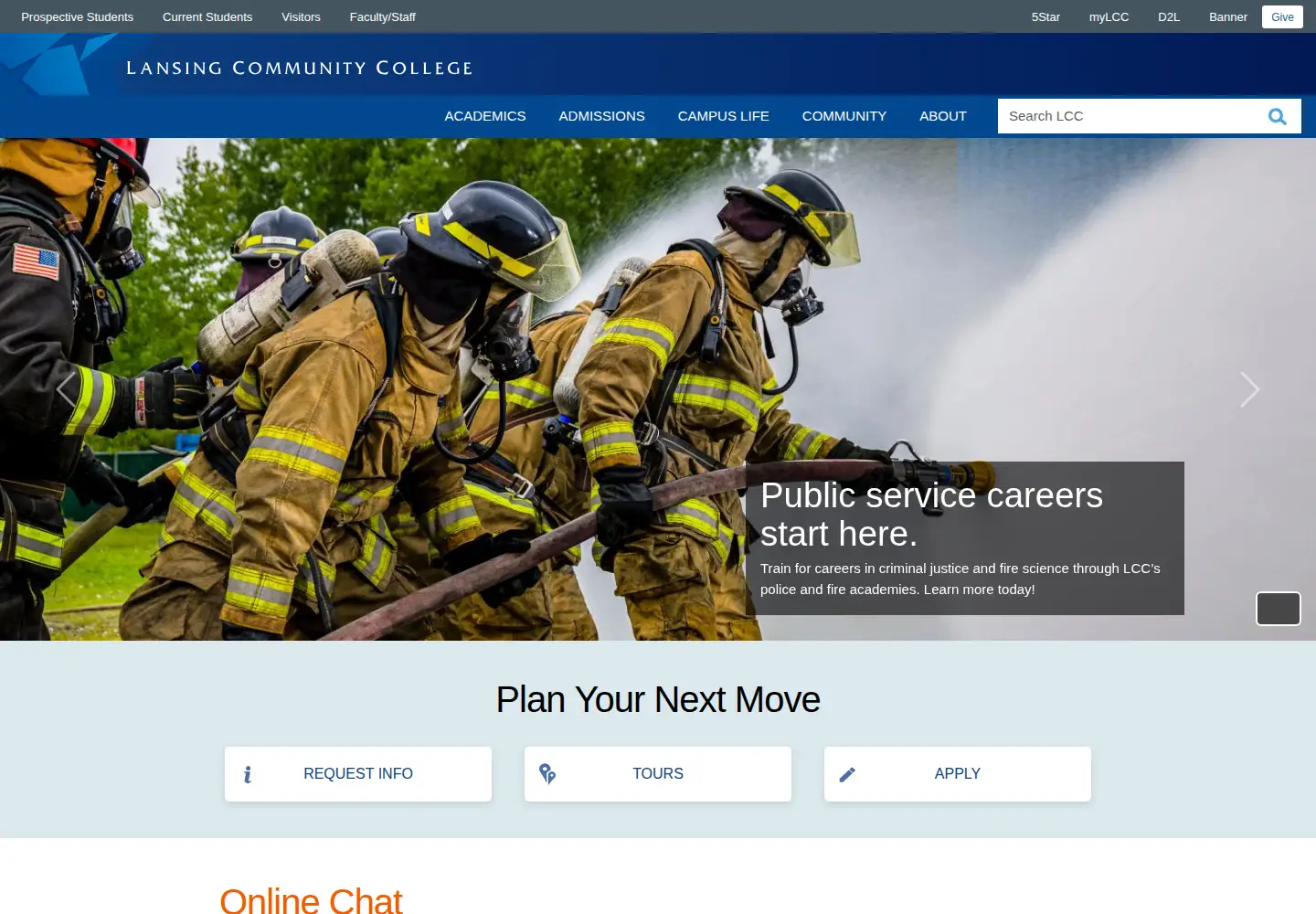 Screenshot of lcc.edu