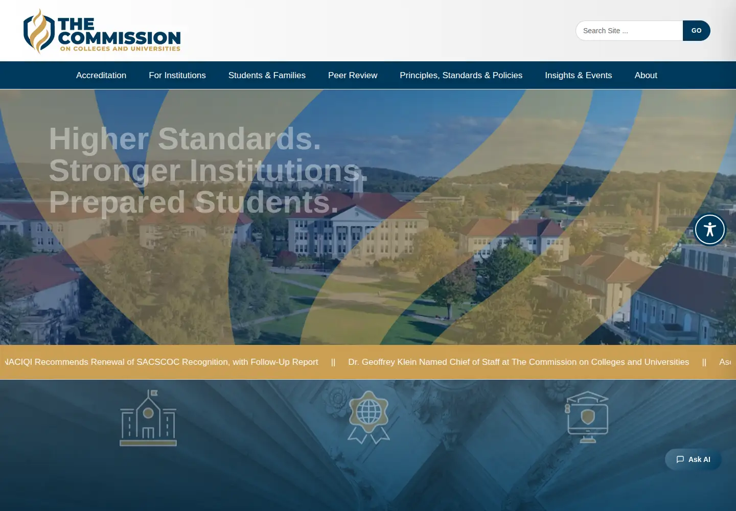 Screenshot of sacscoc.org