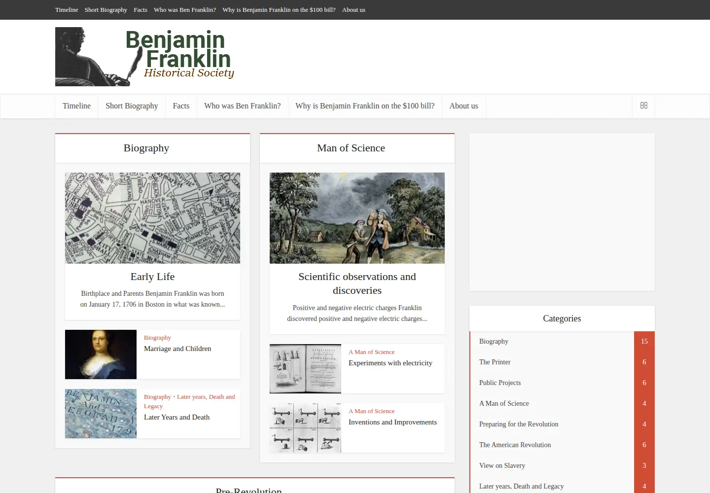 Screenshot of benjamin-franklin-history.org
