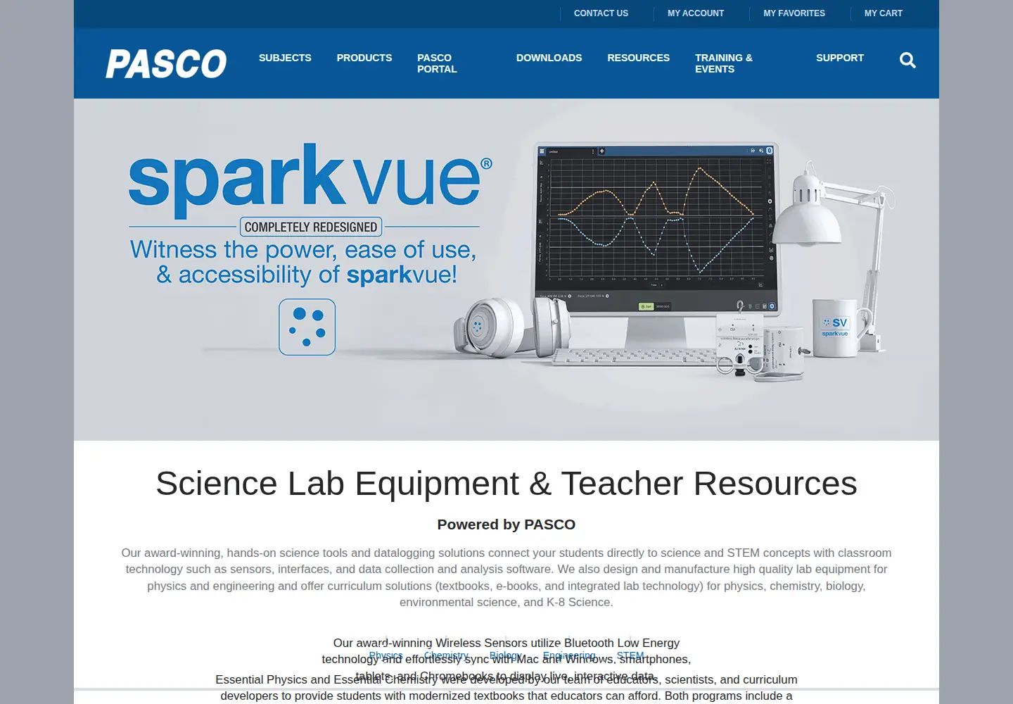 Screenshot of pasco.com