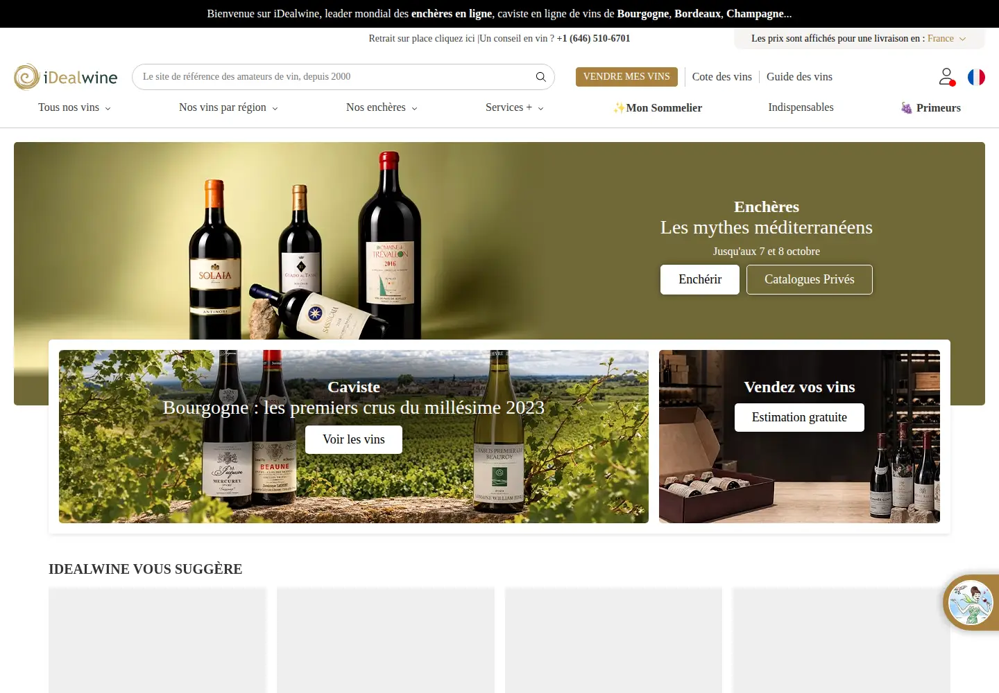 Screenshot of idealwine.com