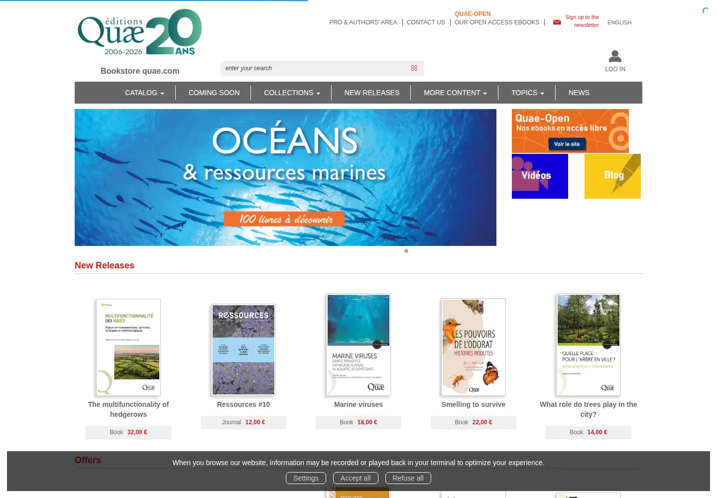 Captured homepage of quae.com in the current scan
