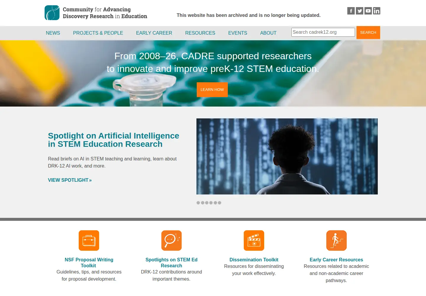 Screenshot of cadrek12.org