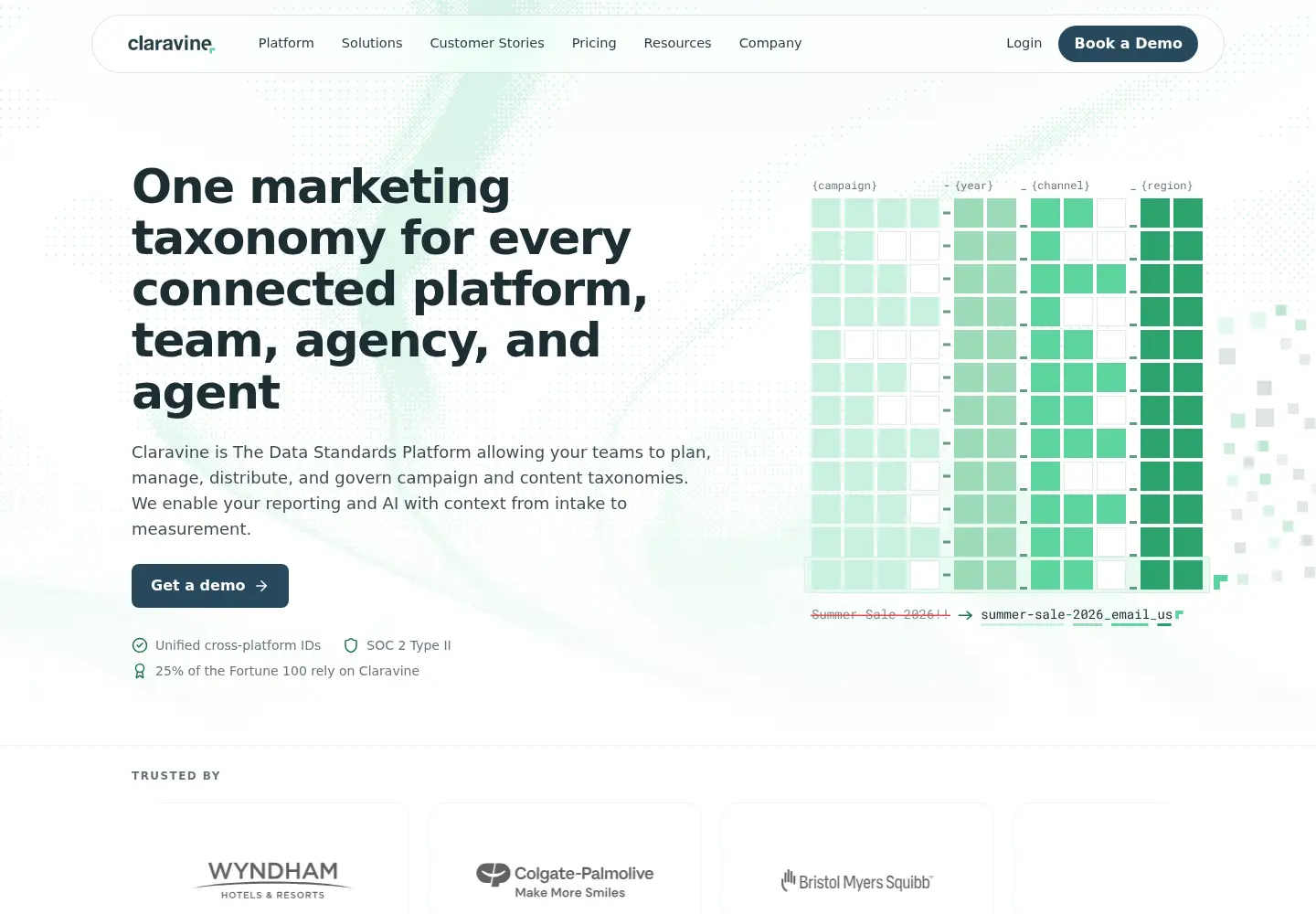 Screenshot of claravine.com
