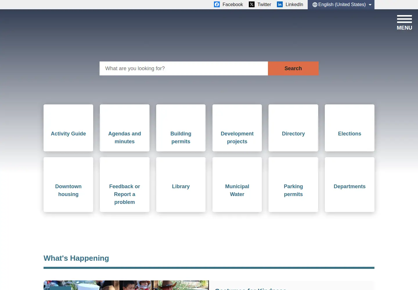 Screenshot of menlopark.gov