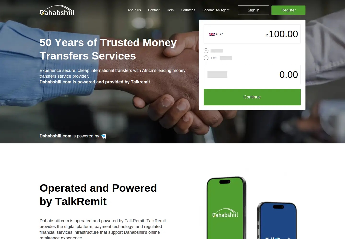 Screenshot of dahabshiil.com