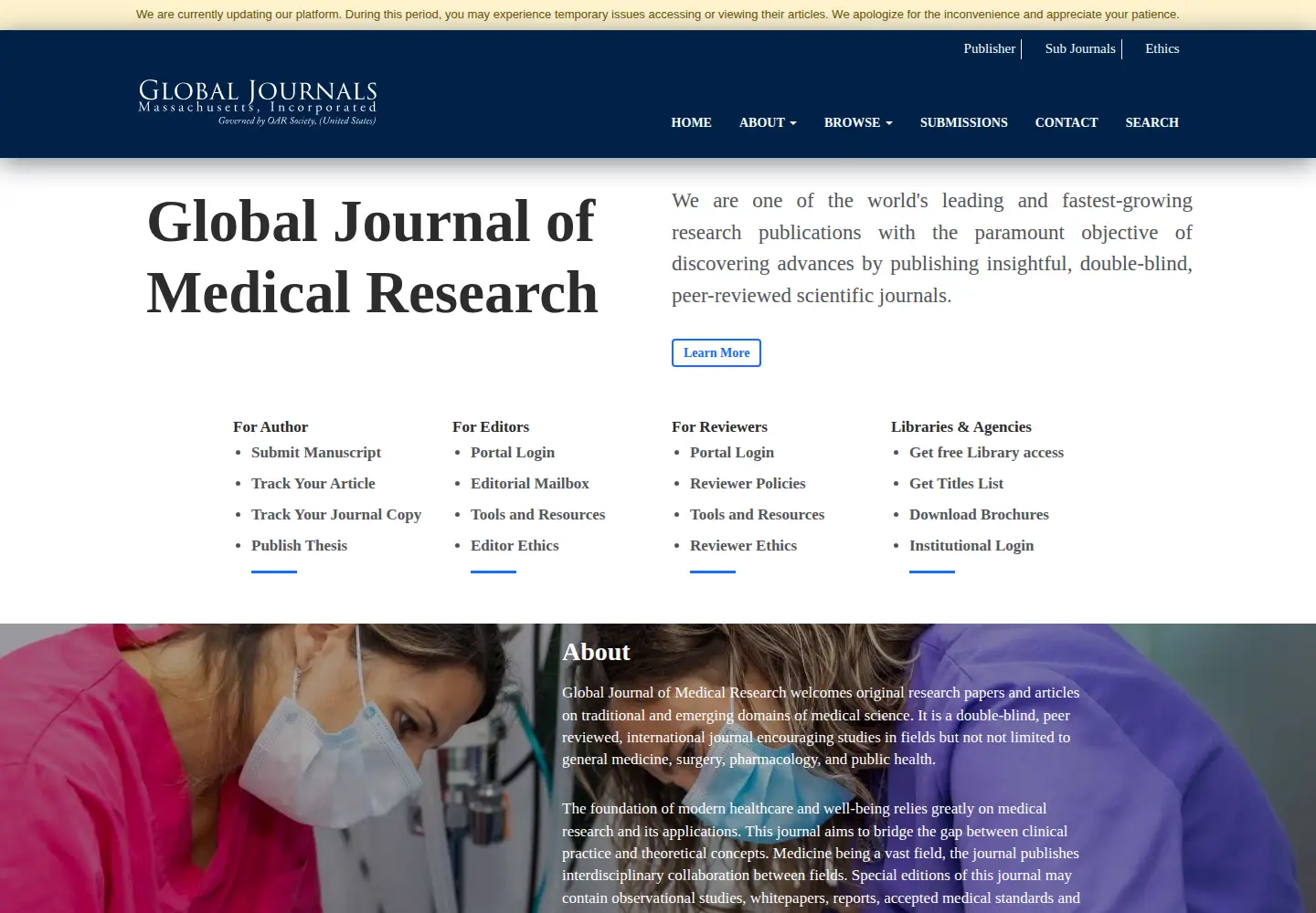 Screenshot of medicalresearchjournal.org