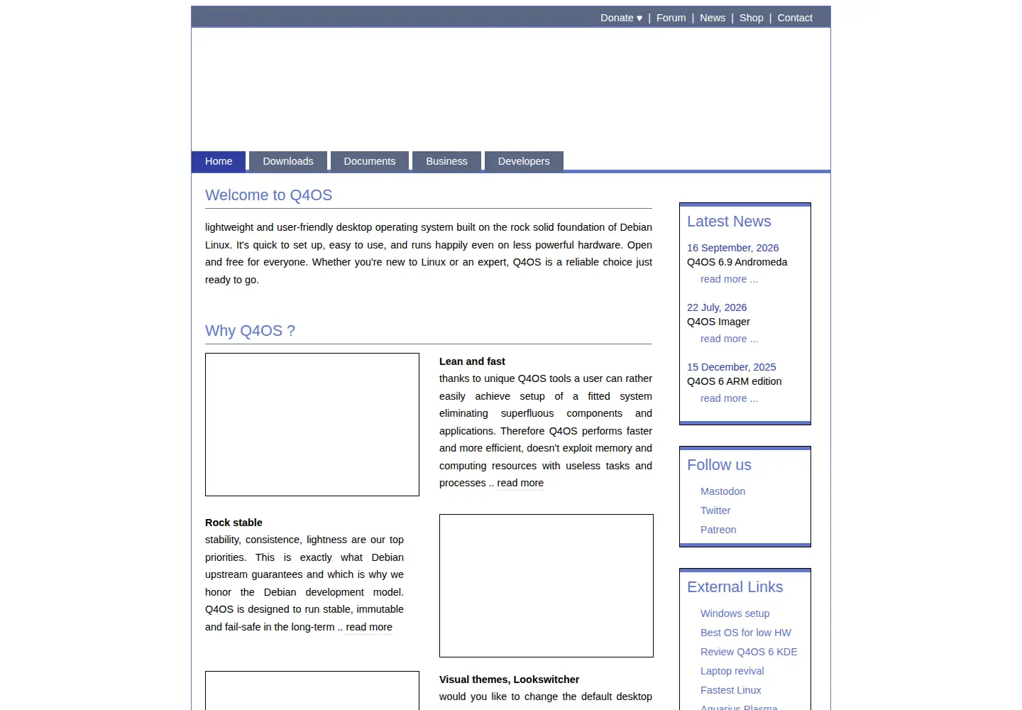 Screenshot of q4os.org