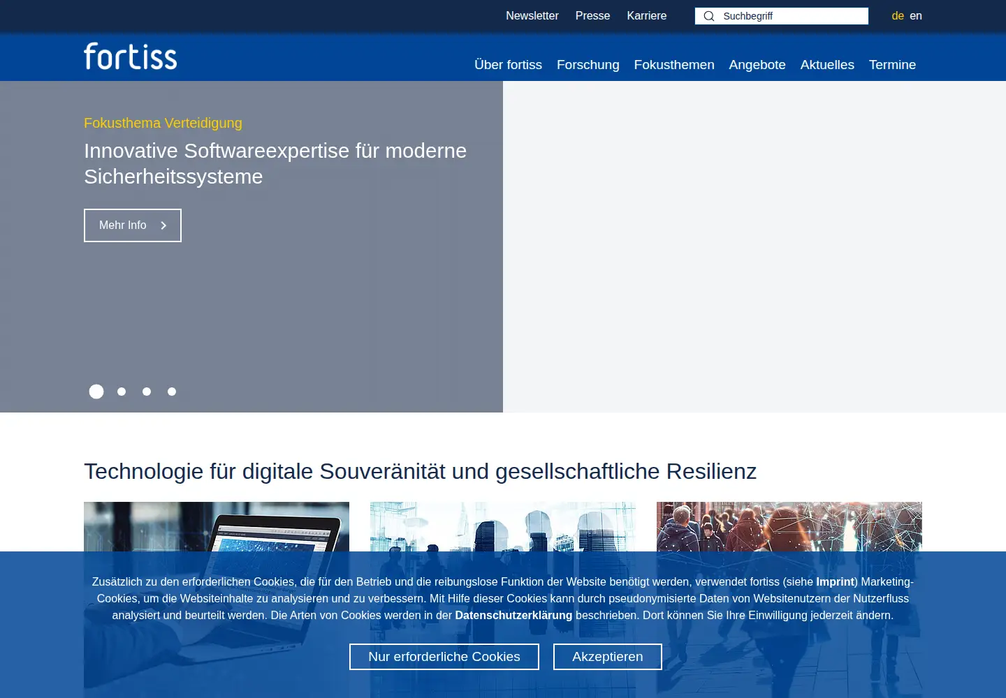 Screenshot of fortiss.org
