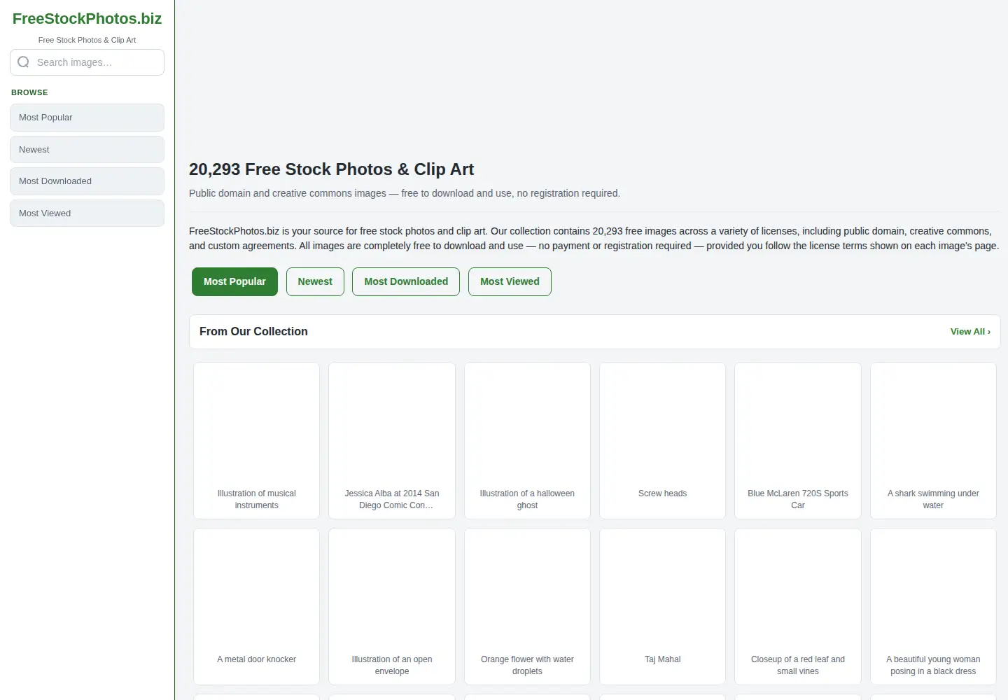 Screenshot of freestockphotos.biz