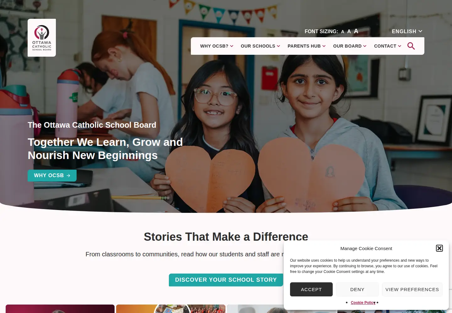 Screenshot of ocsb.ca
