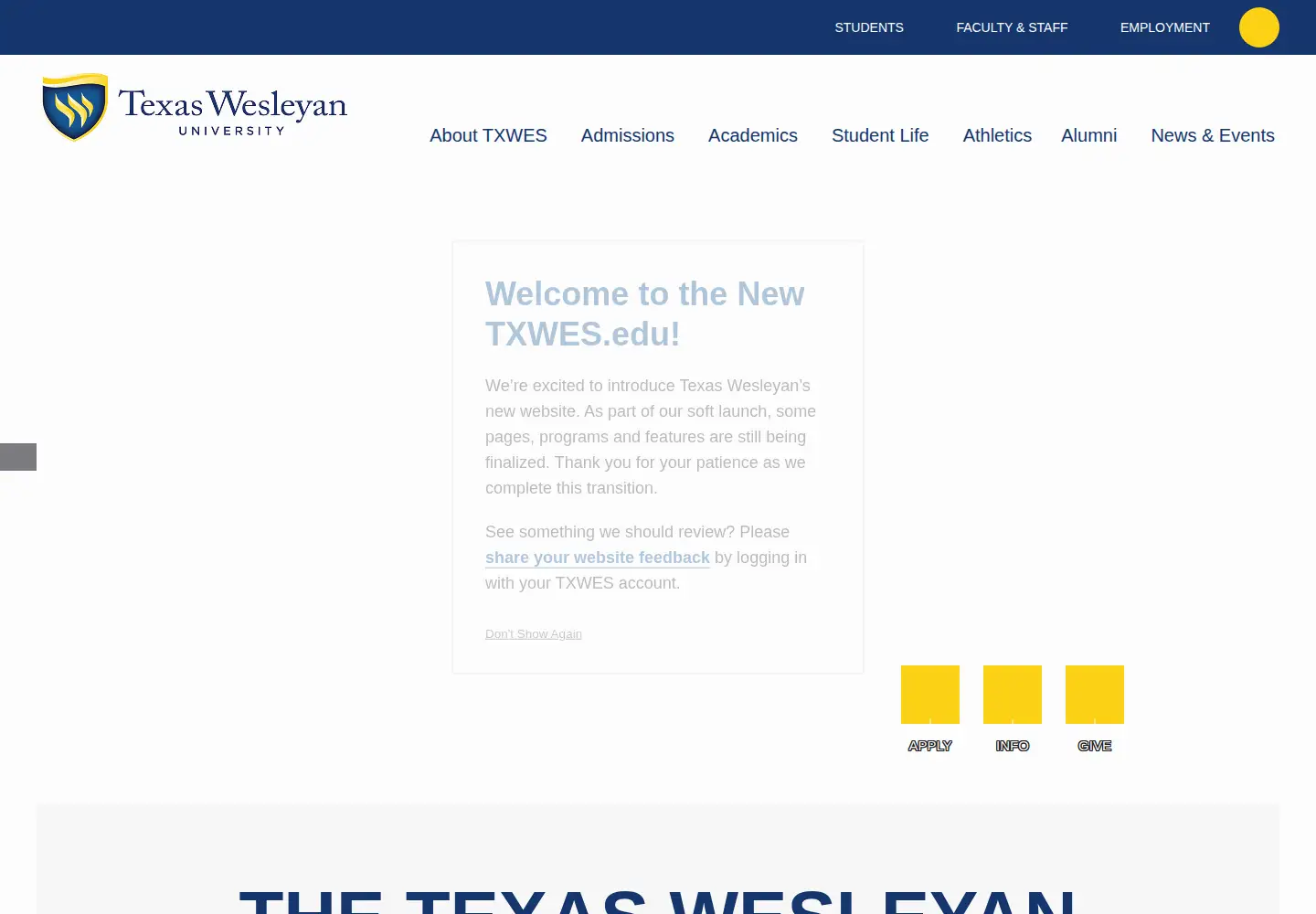 Screenshot of txwes.edu