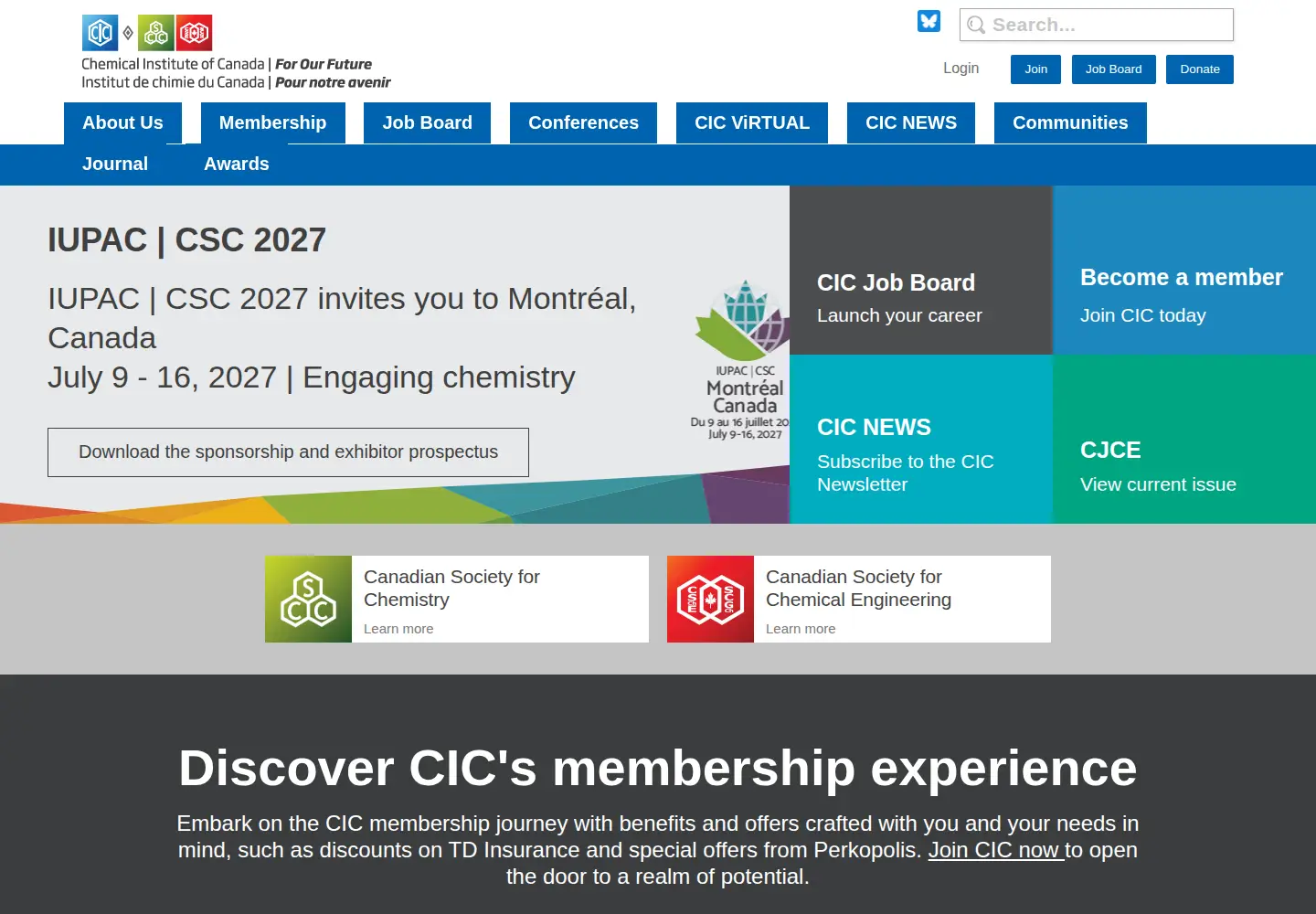Screenshot of cheminst.ca