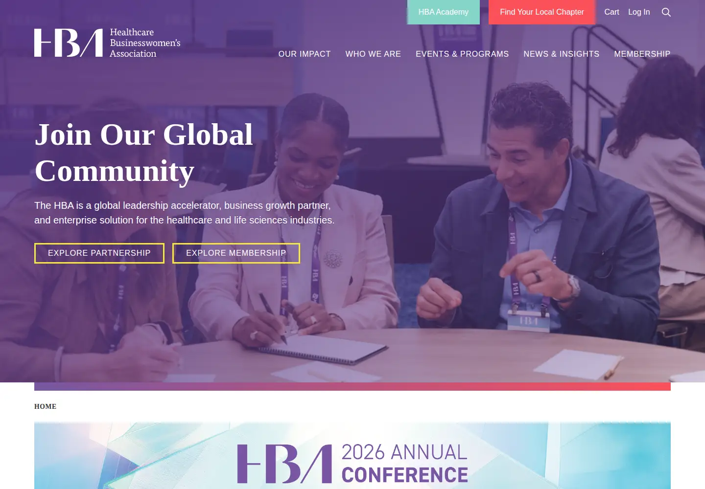 Screenshot of hbanet.org