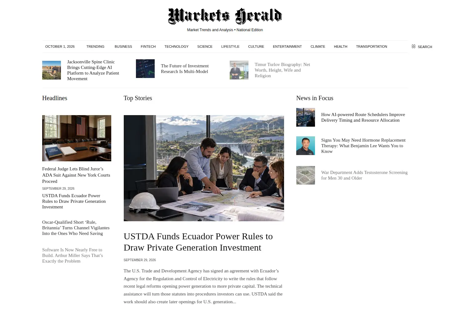 Screenshot of marketsherald.com