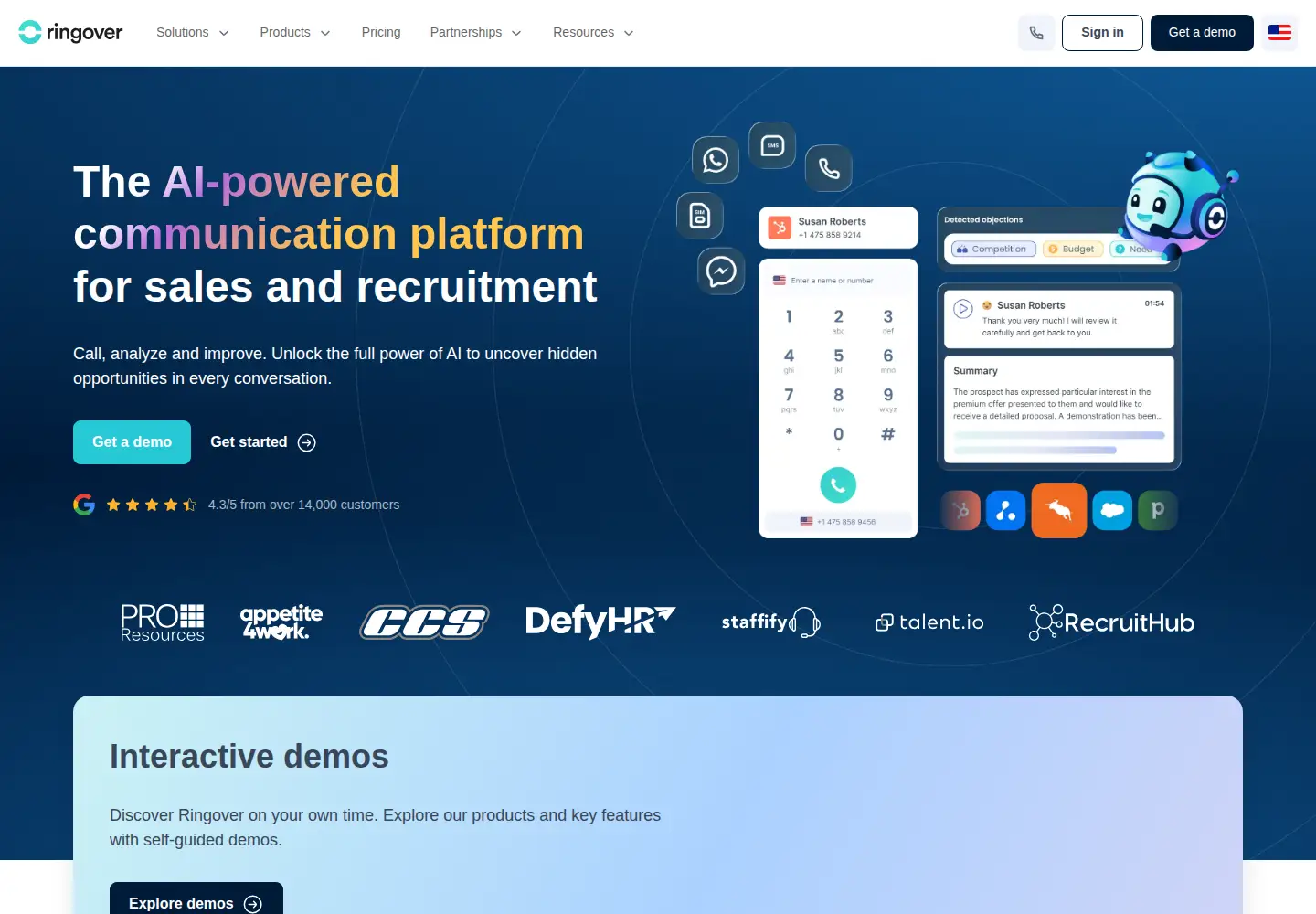 Screenshot of ringover.com